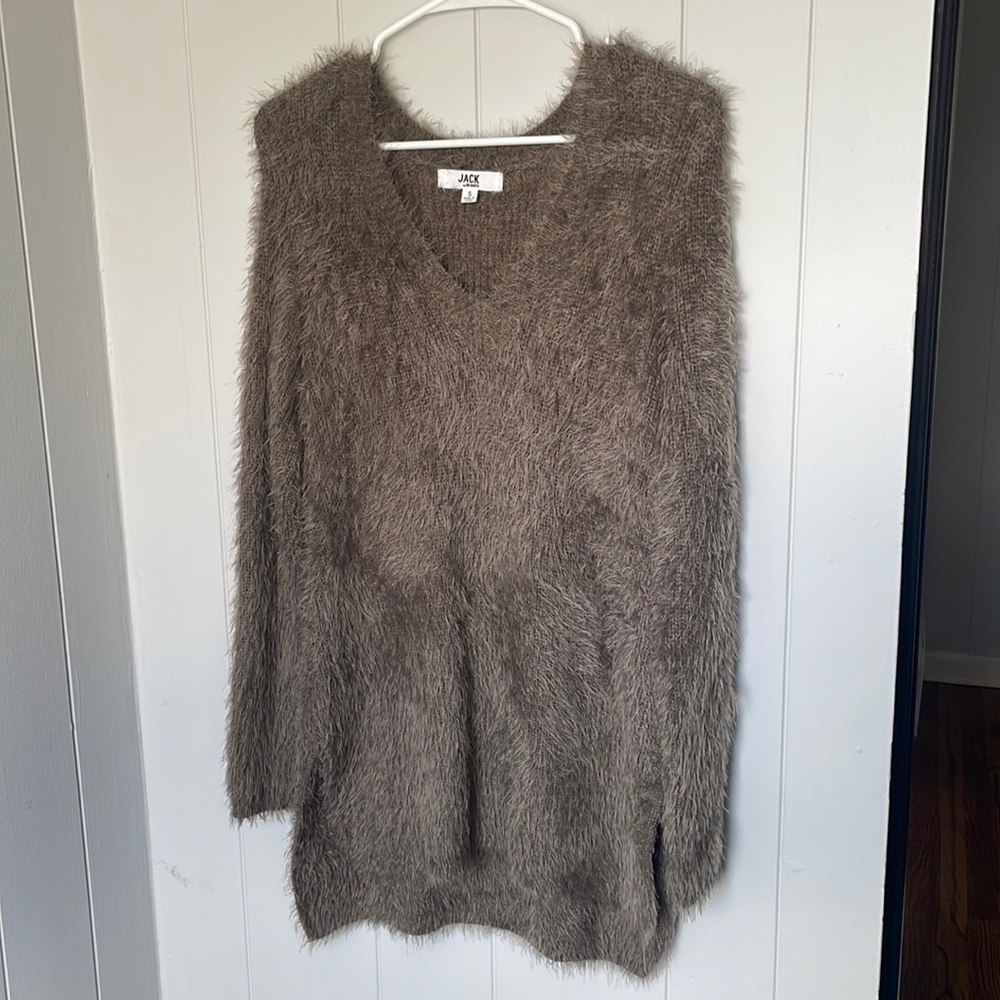 Taupe fuzzy sweater